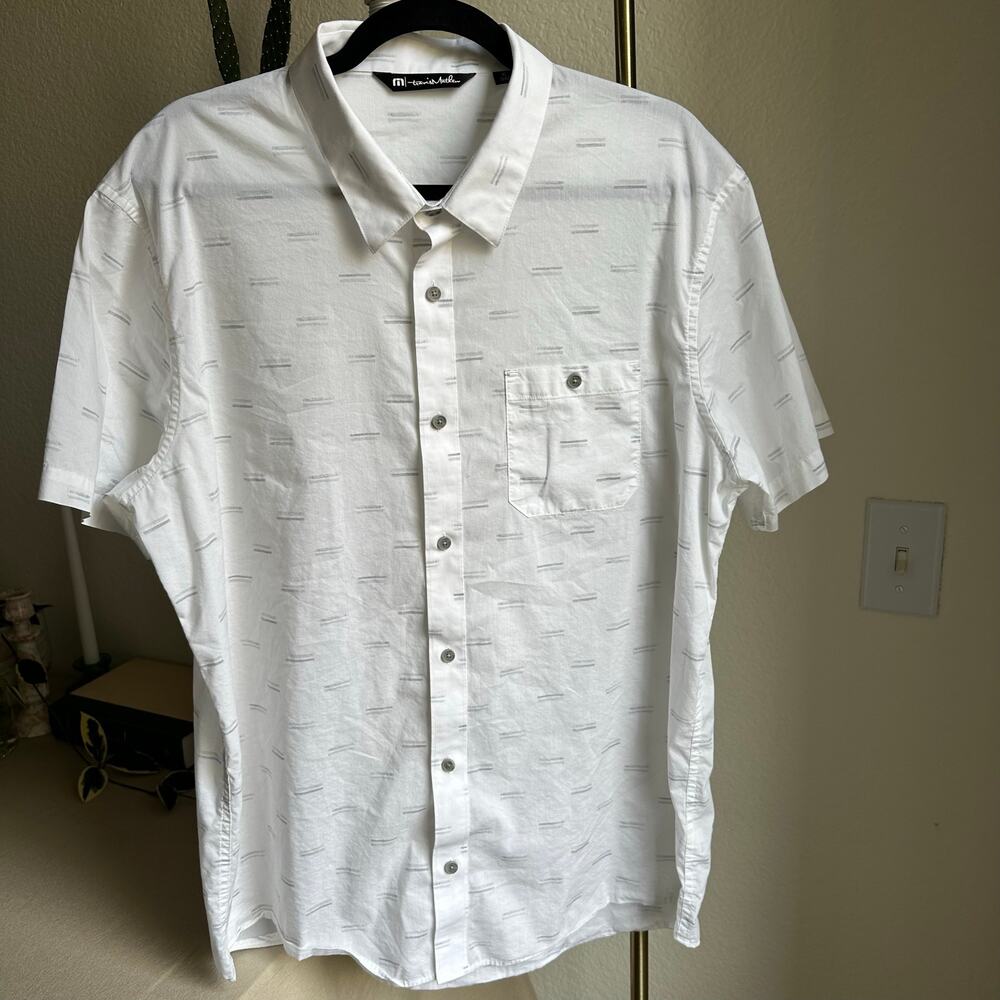 Travis Matthew White Short Sleeve Button Up Shirt